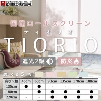 『代引不可』『高品質＆高機能』規格品『ティオリオ』 ロールスクリーン 無地防炎 135×180 TR-3165 アプリコット 『返品不可』『送料無料（一部地域除く）』 TR-3364 ロールスクリーン ティオリオ 遮光2級防炎 立川機工