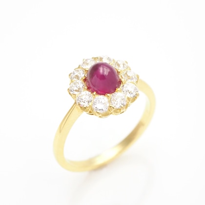 リング ルビー ダイヤモンド クラスターリング