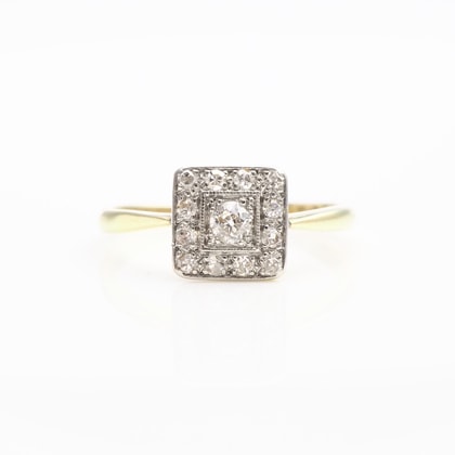 リング ダイヤモンド スクエアモチーフ リング