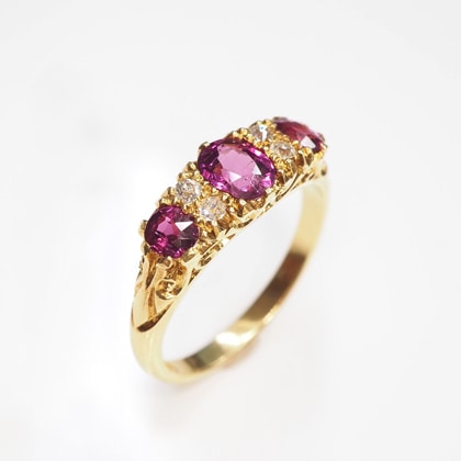 リング アンティーク ルビー ダイヤモンド リング