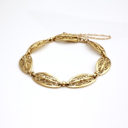 ヴィンテージ ゴールド オープン バングル ブレスレット アンティーク 美品】アクセサリー ブレスレット ヴィンテージ ゴールドカラー
