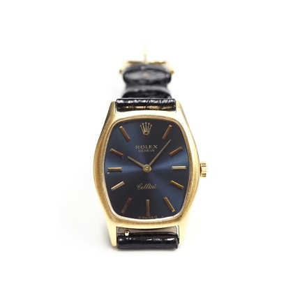 ロレックス チェリーニ トノーYGケース ネイビーダイヤル