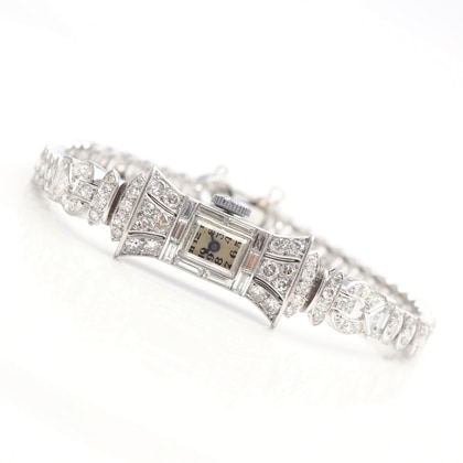 その他ブランド ダイヤモンド風防 レクタンギュラ―Ptケース ダイヤモンドブレスレット