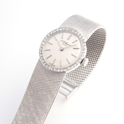 ショパール ダイヤモンドベゼル ラウンドWG ケース ブレスレット