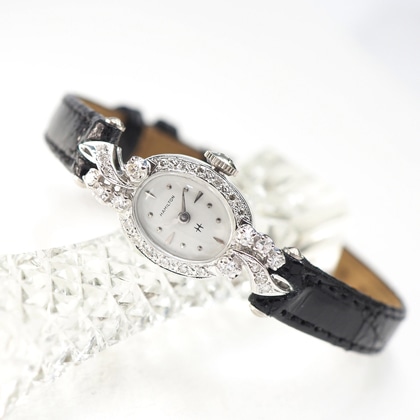 ハミルトン ダイヤモンドベゼル オーバル WGケース