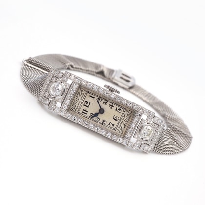 パテック・フィリップ アール・デコ ダイヤモンド装飾 メッシュブレスレット