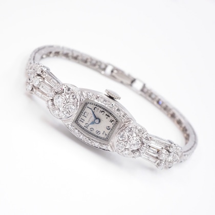 ハミルトン ダイヤモンド装飾 トノー Ptケース