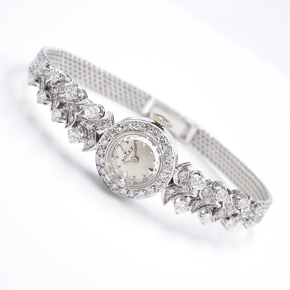 ロレックス ダイヤモンド装飾 ラウンドWGケース ブレスレット