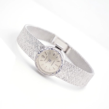 ロレックス カットガラス ラウンド WGケース テクスチャーブレスレット