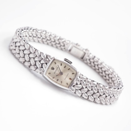 ロレックス トノー ホワイトゴールド テクスチャーブレスレット