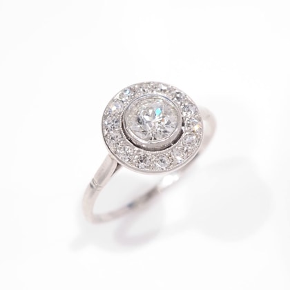 リング ダイヤモンド プラチナ アンティークリング