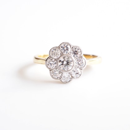 リプロダクション City of London シティオブロンドン ダイヤモンド クラスターリング