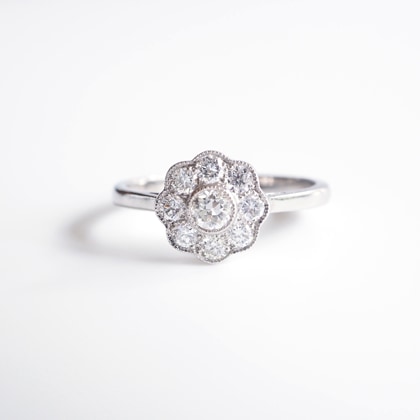 リプロダクション City of London シティオブロンドン ダイヤモンド クラスターリング