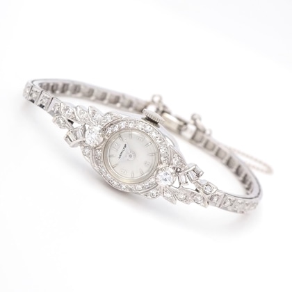 ハミルトン ダイヤモンド装飾 ラウンド ホワイトゴールドケース ブレスレット