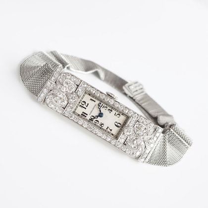 ヴァシュロン・コンスタンタン アール・デコ ダイヤモンド装飾 レクタンギュラー プラチナケース