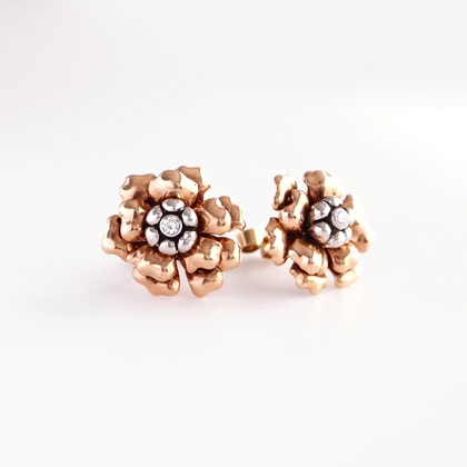 イヤリング&ピアス フラワーモチーフ ゴールド ヴィンテージピアス