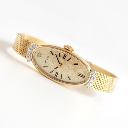 ロレックス ダイヤモンドアクセント オーバル ゴールドケース ブレスレット