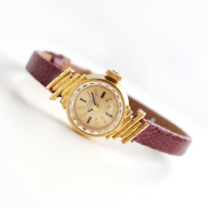 ジラール・ペルゴ ユニークラグ カットガラス ラウンドゴールドケース