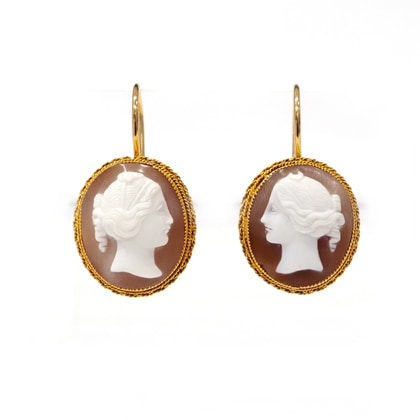 イヤリング&ピアス シェルカメオ アンティークピアス