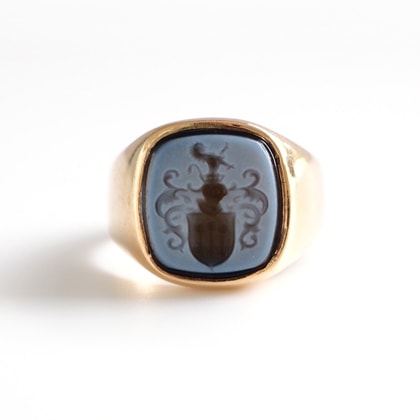 リング アゲート インタリオ アンティークリング