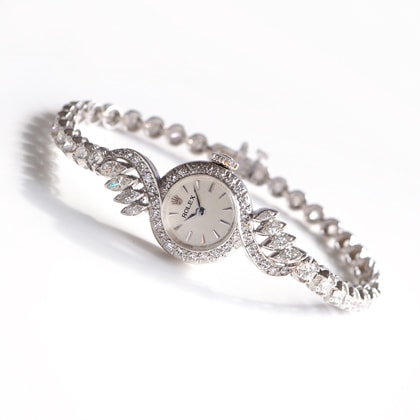 ロレックス ダイヤモンド装飾 ラウンド ホワイトゴールドケース ブレスレット