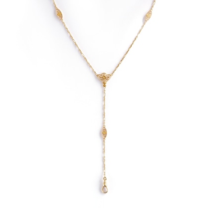 ネックレス 花装飾 ゴールドチェーン アンティークネックレス