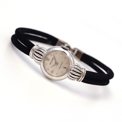 ロレックス 王冠風ラグ ラウンド ホワイトゴールドケース コードブレスレット