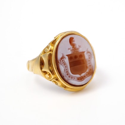 リング サードニクス インタリオ アンティークリング