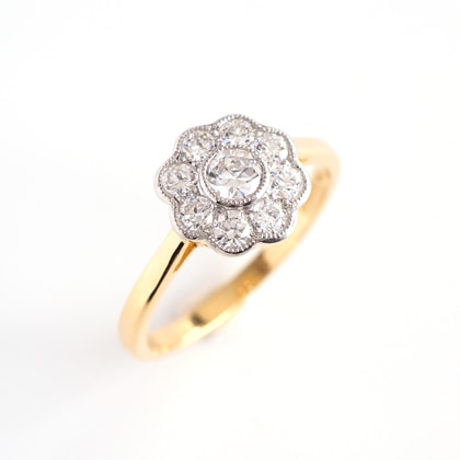 リプロダクション City of London シティオブロンドン ダイヤモンド クラスターリング