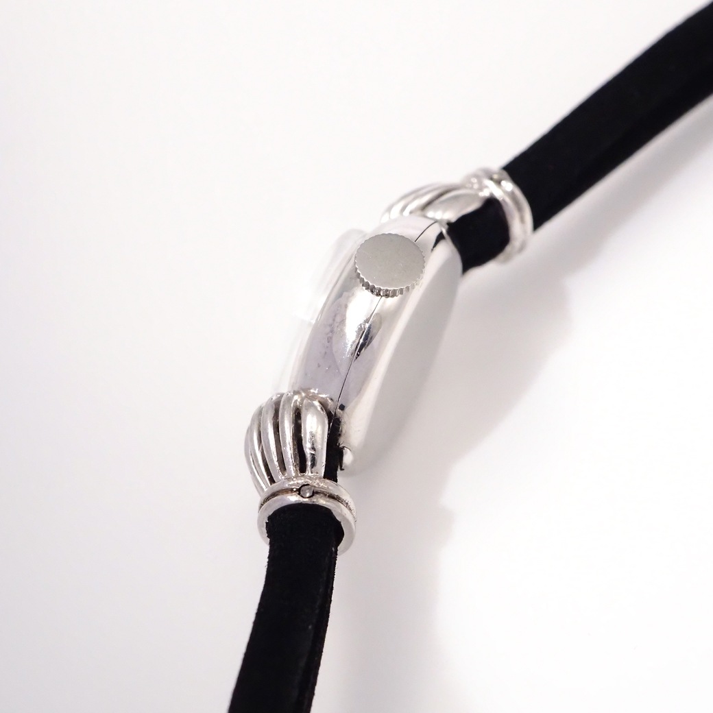 アンティークウォッチ ロレックス 王冠風ラグ ラウンド ホワイトゴールドケース コードブレスレット