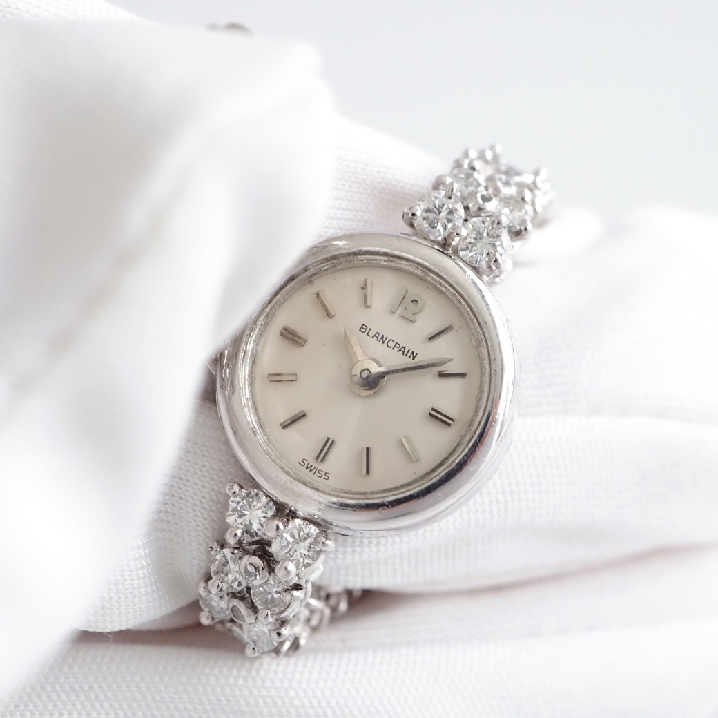アンティークウォッチ ブランパン バックワインド ダイヤモンド カバーウォッチ プラチナケース ブレスレット