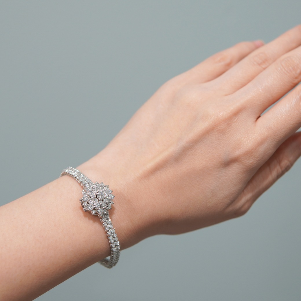 アンティークウォッチ ブランパン バックワインド ダイヤモンド カバーウォッチ プラチナケース ブレスレット