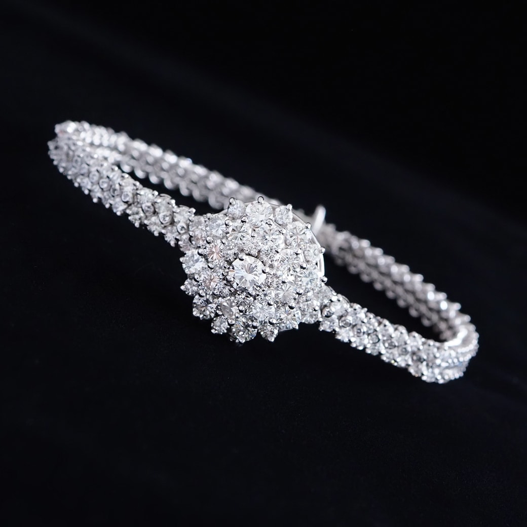 アンティークウォッチ ブランパン バックワインド ダイヤモンド カバーウォッチ プラチナケース ブレスレット