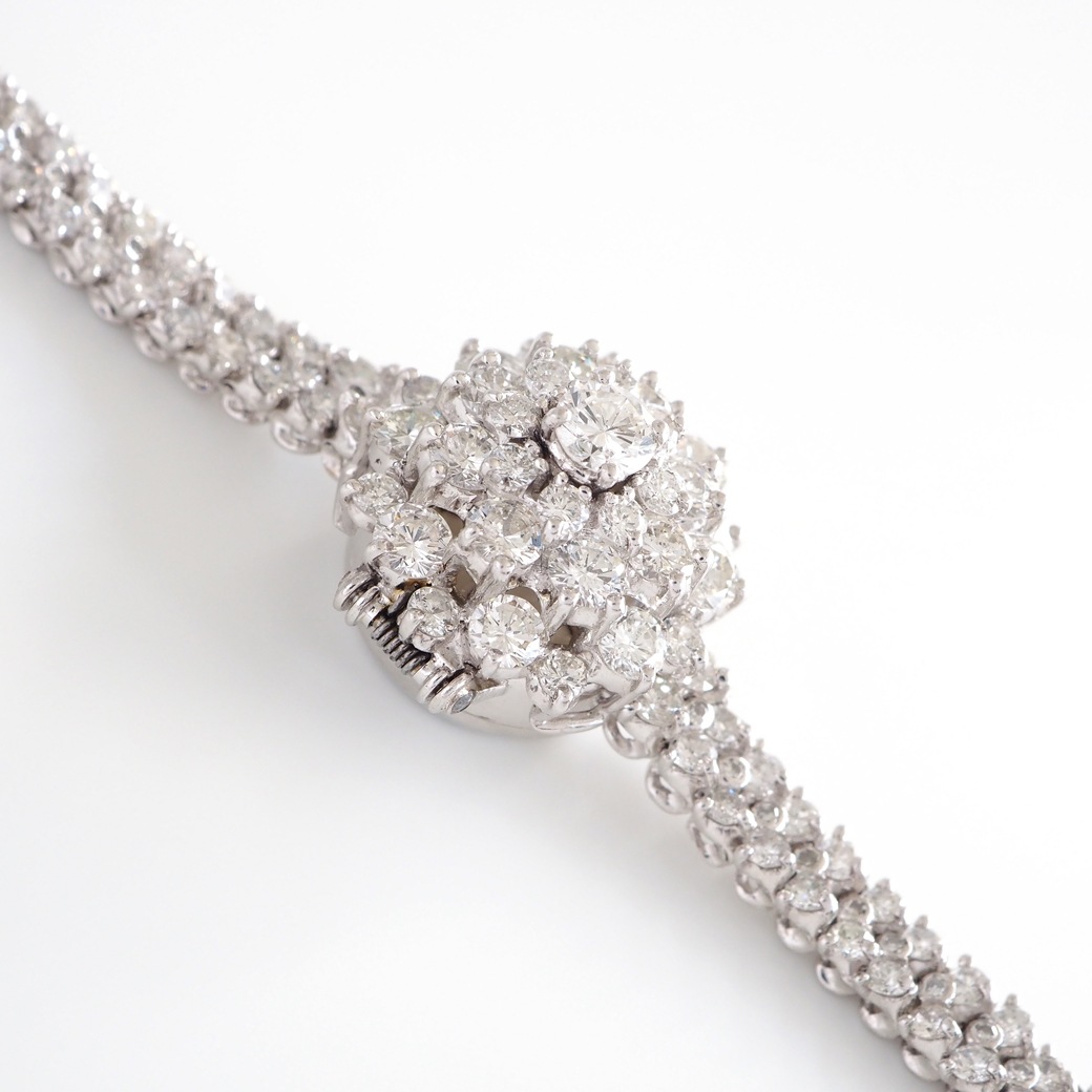 アンティークウォッチ ブランパン バックワインド ダイヤモンド カバーウォッチ プラチナケース ブレスレット