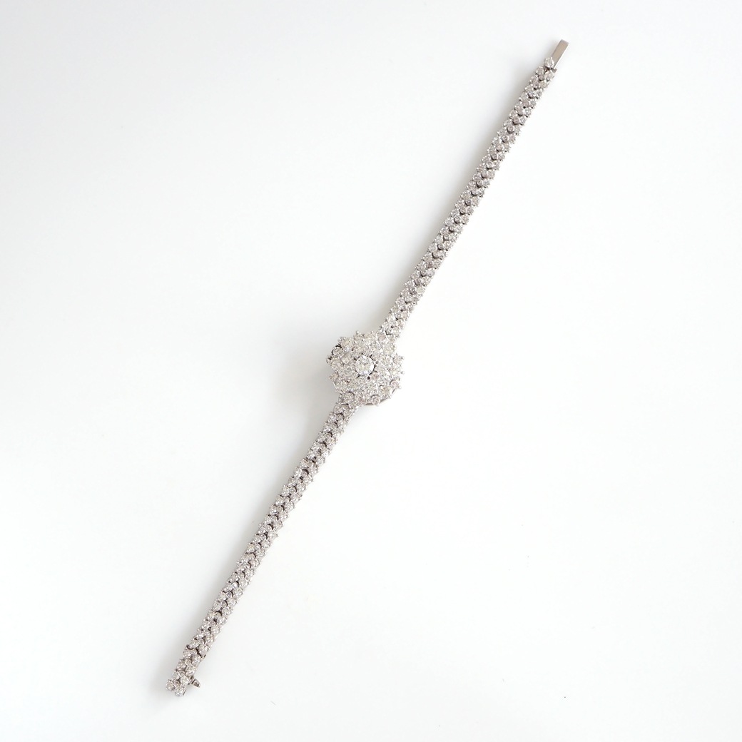 アンティークウォッチ ブランパン バックワインド ダイヤモンド カバーウォッチ プラチナケース ブレスレット