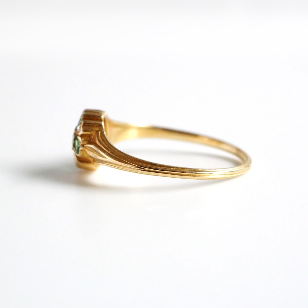 アンティークジュエリー リング エメラルド ダイヤモンド アンティークリング