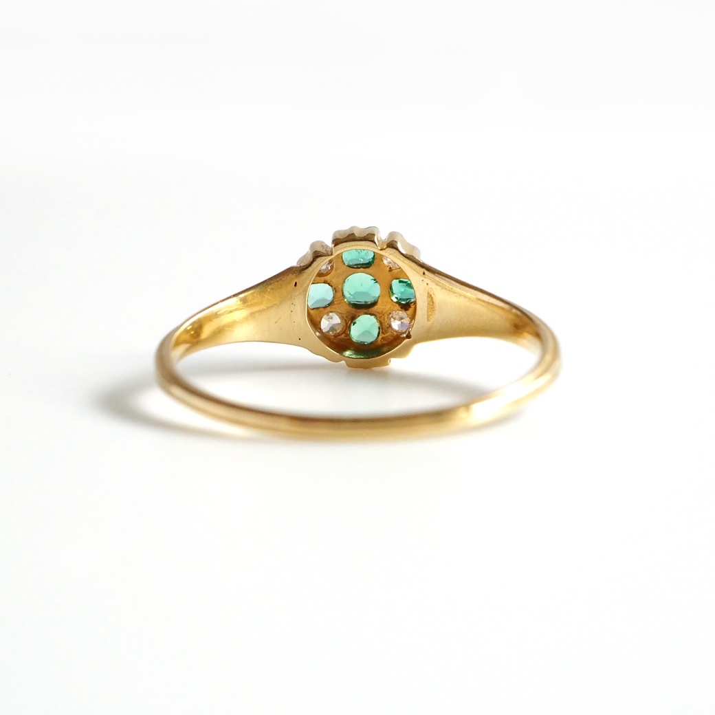 アンティークジュエリー リング エメラルド ダイヤモンド アンティークリング