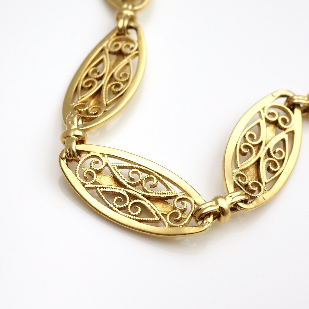 アンティークジュエリー ブレスレット 透かし ゴールド ブレスレット