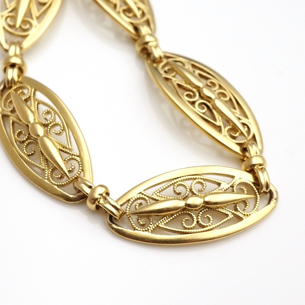 アンティークジュエリー ブレスレット 透かし ゴールド ブレスレット