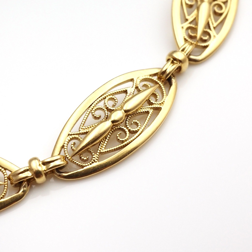 アンティークジュエリー ブレスレット 透かし ゴールド ブレスレット