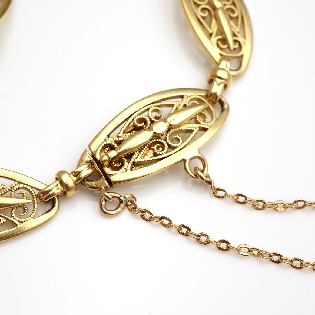 アンティークジュエリー ブレスレット 透かし ゴールド ブレスレット