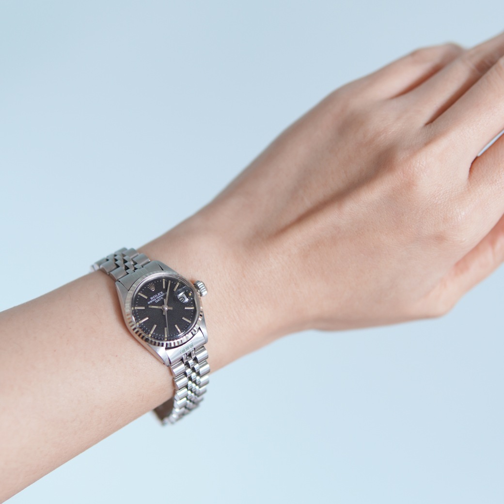 アンティークウォッチ ロレックス オイスターパーペチュアルデイト ブラックダイヤル