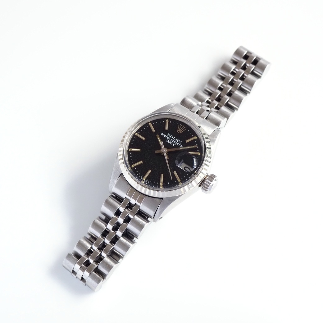 アンティークウォッチ ロレックス オイスターパーペチュアルデイト ブラックダイヤル