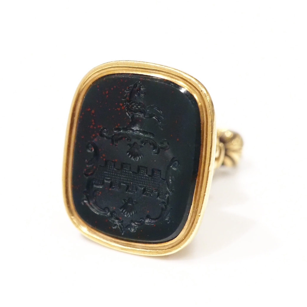 アンティークジュエリー その他ジュエリー ブラッドストーン インタリオ フォブシール