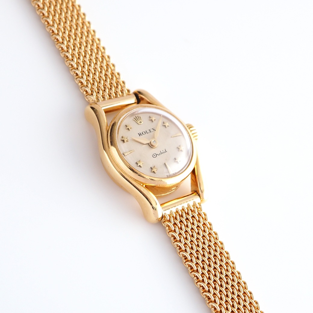 アンティークウォッチ ロレックス Orchid スターダイヤル ラウンド ゴールドケース ブレスレット