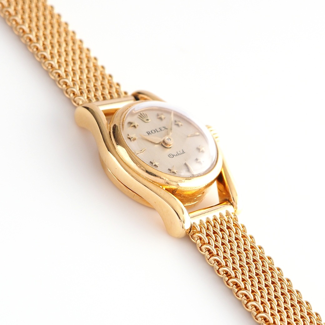 アンティークウォッチ ロレックス Orchid スターダイヤル ラウンド ゴールドケース ブレスレット