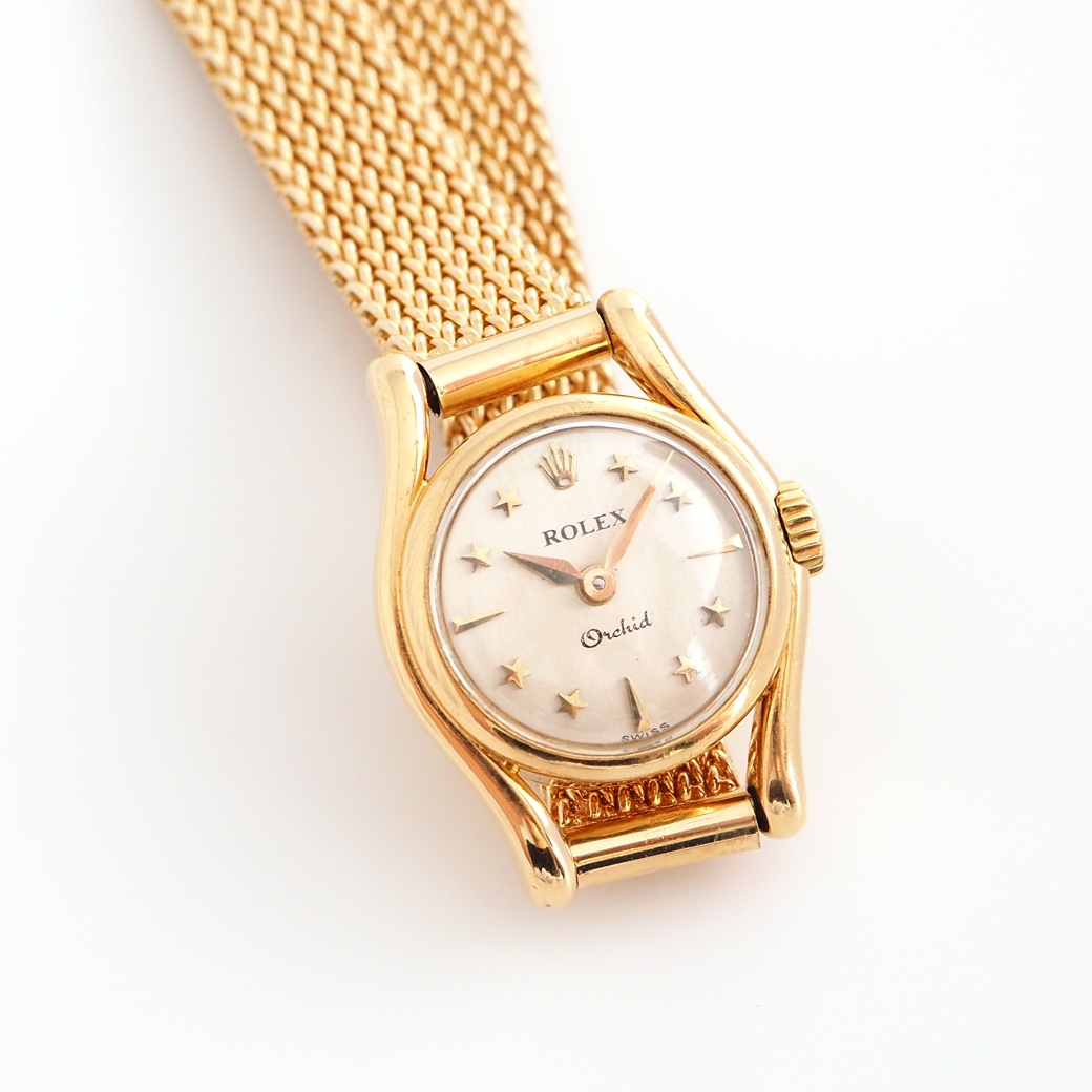アンティークウォッチ ロレックス Orchid スターダイヤル ラウンド ゴールドケース ブレスレット