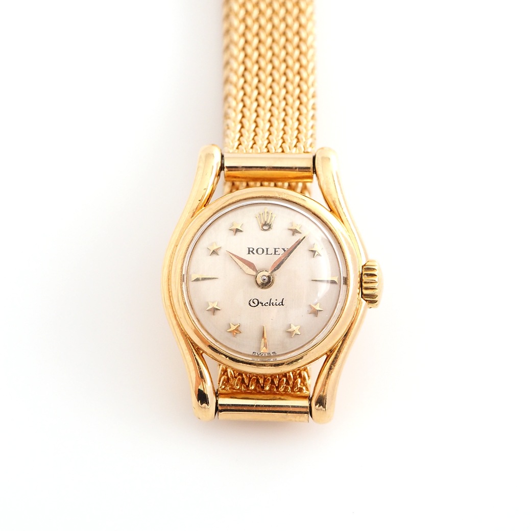 アンティークウォッチ ロレックス Orchid スターダイヤル ラウンド ゴールドケース ブレスレット