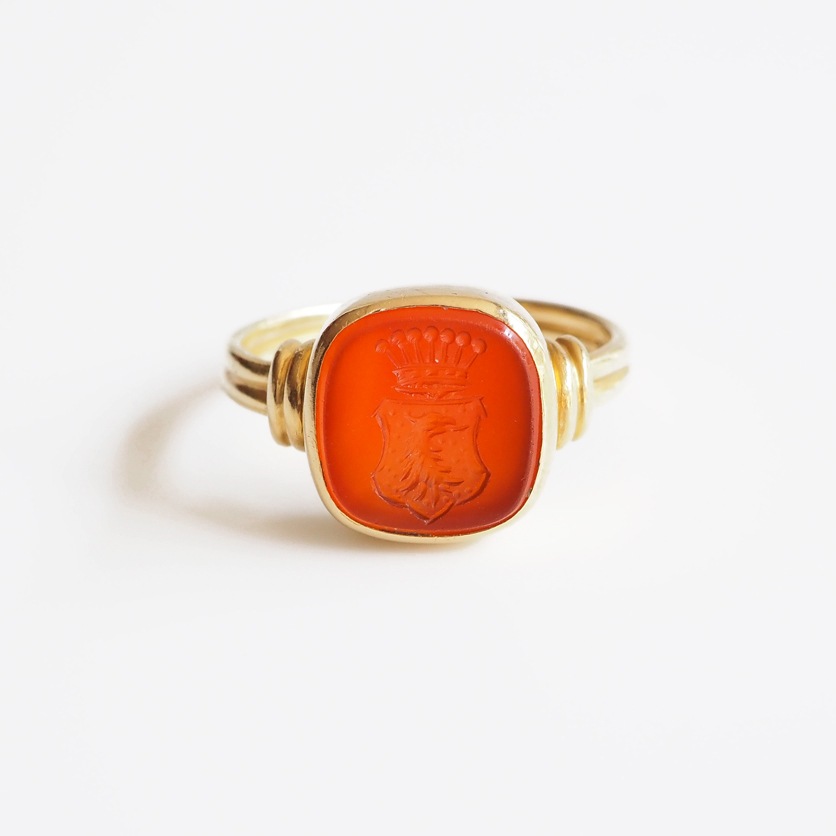 アンティークジュエリー リング カーネリアン インタリオ アンティークリング