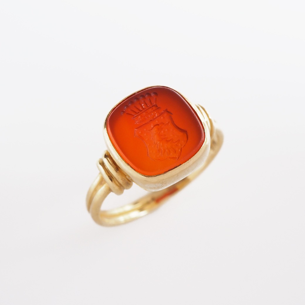 アンティークジュエリー リング カーネリアン インタリオ アンティークリング